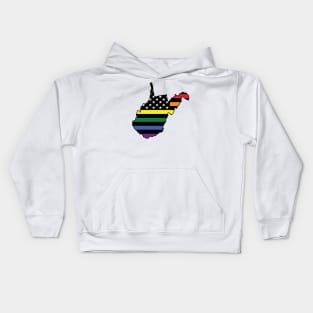 Rainbow Flag West Virginia Kids Hoodie